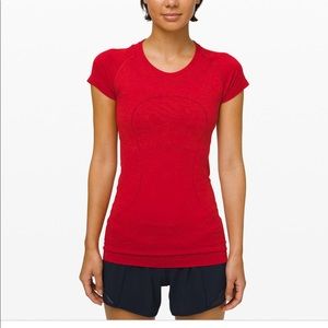 Red short sleeve lululemon top